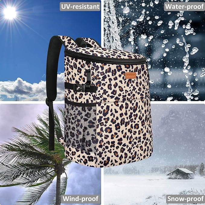 Camping Cooler Backpack 30 Cans, Soft Backpack Coolers Insulated Leak Proof Travel Cooler Bag Waterproof Lunch Picnic Beach Work Trip Thermal Bag Drink Beverage Beer Bag Cooler