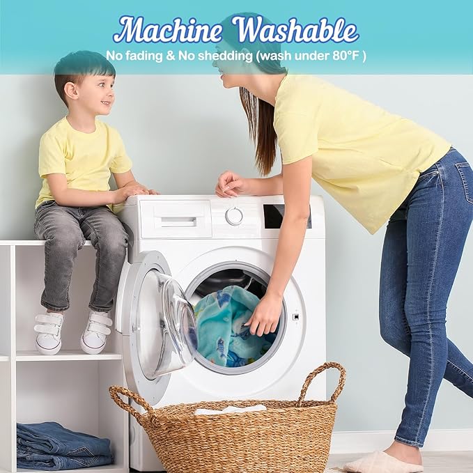 Shark Toys Gifts for Boys Girls - Glow in The Dark Ocean Animal Blanket Best Christmas Birthday Valentines Easter Decor Presents for Kids Age 1-14 Years Old Teens Child Toddler Son Soft Throw 50"x60"