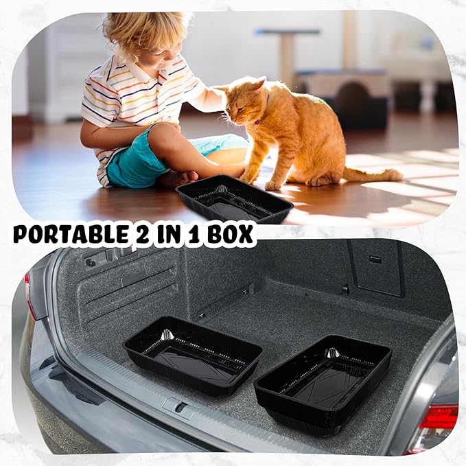 15 Pcs Disposable Litter Box for Cats Kitty Disposable Paper Litter Box Trays Portable Cardboard for Small Pets Animals, Guinea Pig, Bunny Cage Box Liner Home Outdoor Travel, 16.7 x 10.5 x 3.4 Inch
