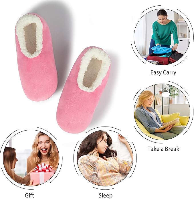BenSorts Fuzzy Slipper Socks for Women Funny House Slippers with Grips