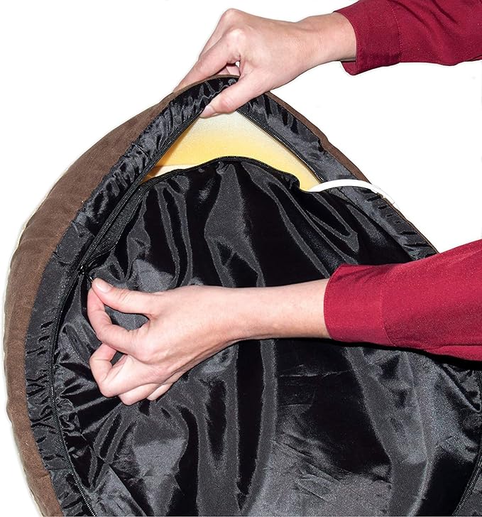 K&H Pet Products Thermo-Kitty Bed Deluxe Indoor Heated Cat Bed Mocha/Leopard Small 16 Inches