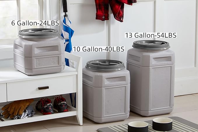 Mighty Tuff 13 Gallon/up to 54 Pound Pet Food Storage Container with Airtight Lid and Built-In Handles for Easy Transport, BPA Free, Made for Durable and Versatile Storage