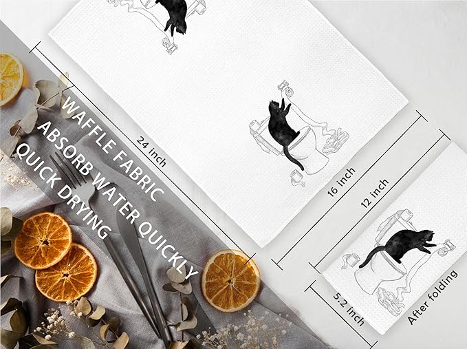 Funny cat Hand Towel for Bathroom,Black Cat Decor, cat Lover Gifts for Women, Cat Towels for Cat Lovers, Cat Bathroom Decor, Black cat Gifts for Women cat Lovers, 16x24