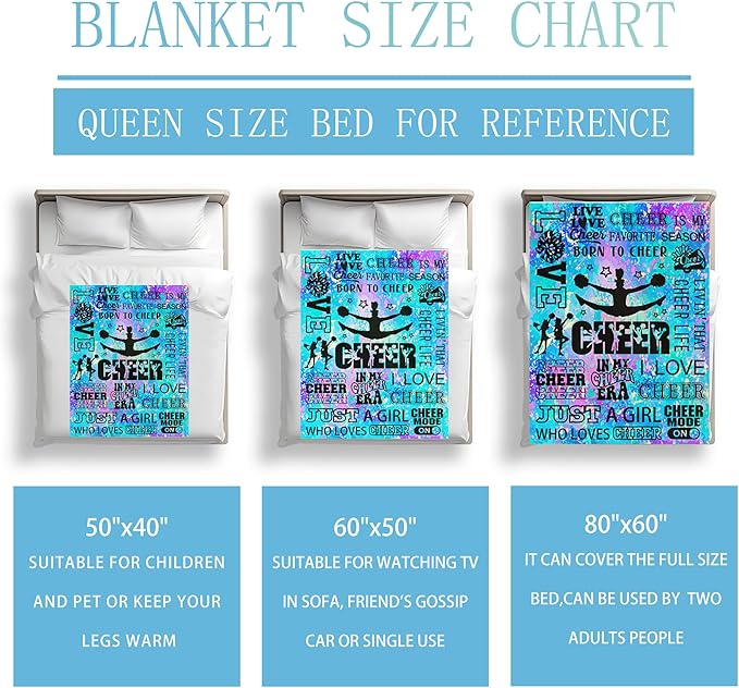 Cheerleader Gifts Blanket for Girls Teens Cheer Blankets for Girls Cheerleading Throw Blanket Cheer Gifts Stuff 50"X40"