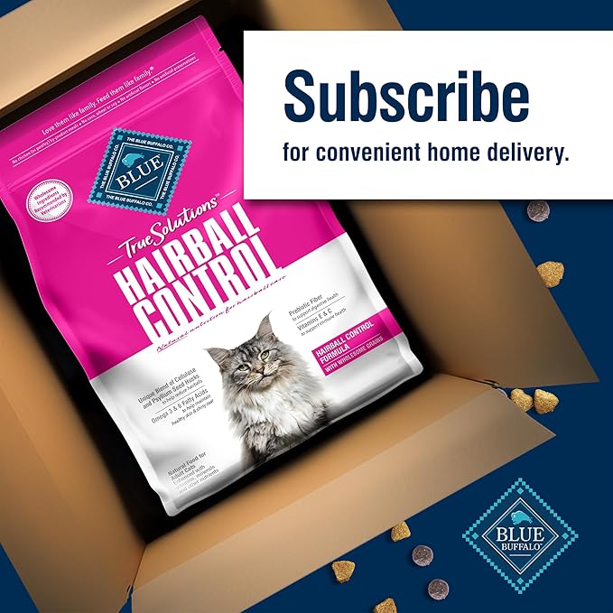 Blue Buffalo True Solutions Hairball Control Natural Dry Food for Adult Cats, Chicken, 11-lb. Bag