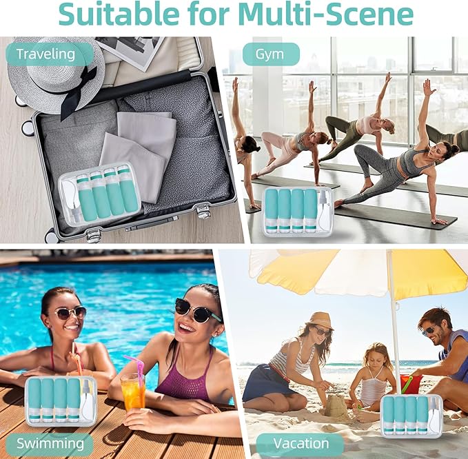 17 Pack Silicone Travel Bottles Kit for Toiletries, TSA Approved Travel Size Portable Refillable Pouch Containers Leak Proof Travel Accessories Essentials Set for Shampoo Conditioner Lotion