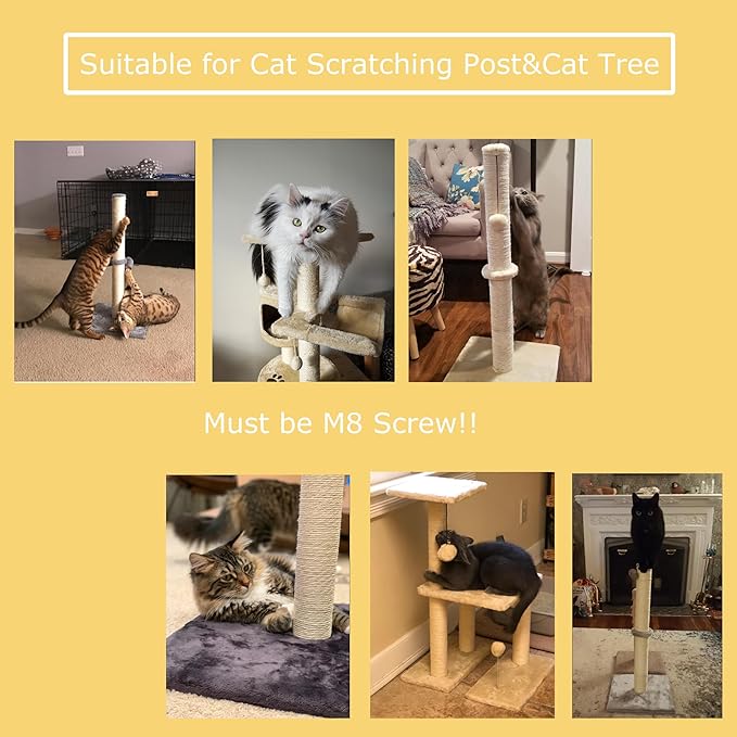 Dimaka Cat Scratching Post Replacement Pole, Cardboard and Sisal (Beige-2 Posts, 7.9 in / 20 cm)