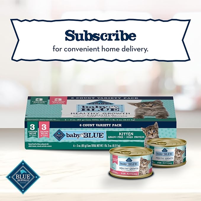 Blue Buffalo Baby Blue Natural Grain-Free Wet Food for Kittens, Healthy Growth Formula with DHA, High-Protein Chicken Paté, 3 oz Can