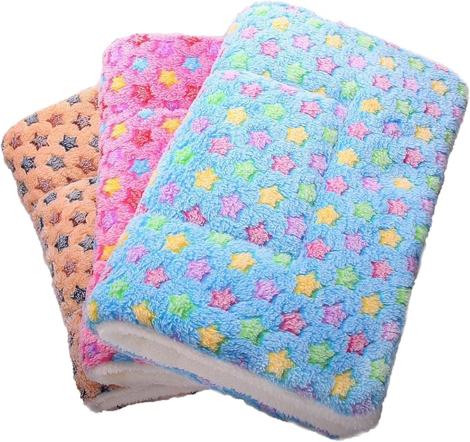 FJWYSANGU Fluffy Pet Cat Blanket Soft Coral Velvet Pet Puppy Cushion Mat Warm Cover Soft Pad Mat M Pink