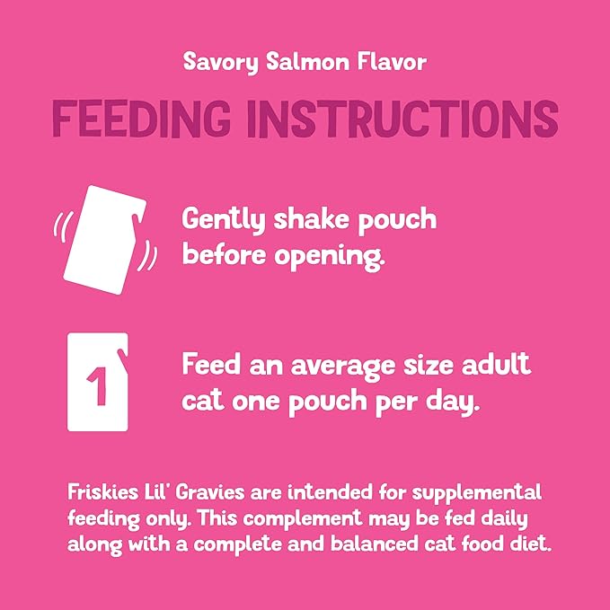 Purina Friskies Lil' Gravies Savory Salmon Flavor Cat Food Complement Lickable Cat Treats - (Pack of 16) 1.55 oz. Pouches