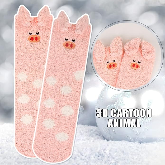 Benefeet Sox Cute Fuzzy Socks for Women Girls Fluffy Warm Cozy Novelty Slipper Socks Funny Animal Plush Sleeping Socks