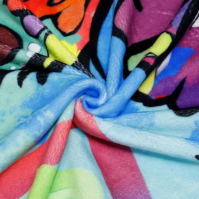 Tupmnbry Colorful Springer Spaniel Dog Printed Blanket - Super Soft Flannel Fleece, Lightweight Fluffy Plush, 60"X80"