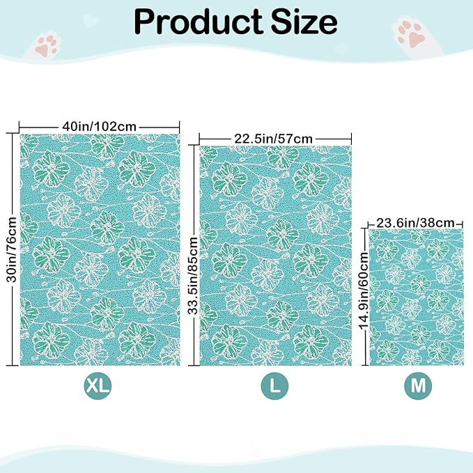 Bienbee Cat Litter Mat, Cat Litter Mat Litter Trapping Mat, Easy to Clean, Soft Litter Box Mat for Cat, Kitty, PVC Material Pad 40 * 30in