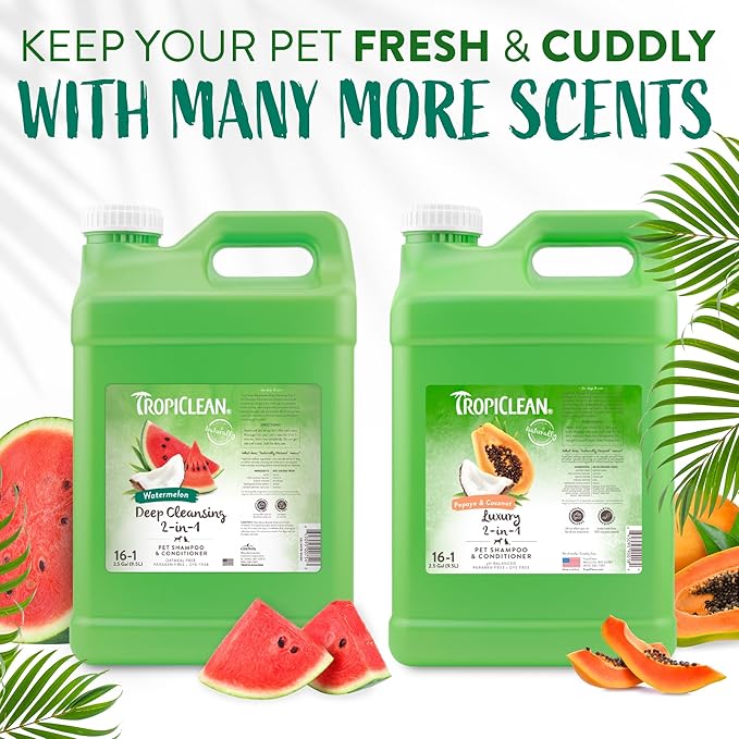 TropiClean Watermelon Deep Cleansing 2-in-1 Shampoo and Conditioner, 2.5 gal