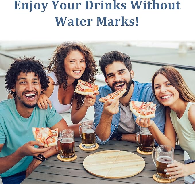 6 PCS Friends Cork Coasters for Drinks,Friends TV Show Merchandise,Funny Coasters Set with Coaster Holder for Coffee Table Tea Table bar,Friend TV Themed Gifts for Fans