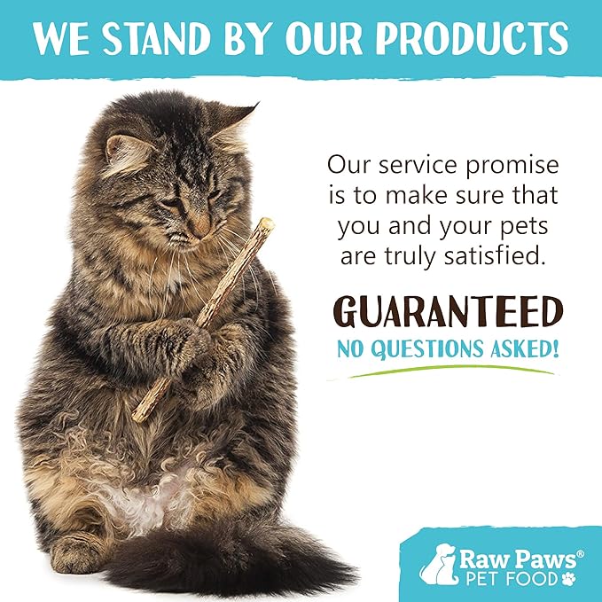 Raw Paws Silvervine Sticks for Cats, 30 (Pack) - Silvervine Cat Toy for Indoor Cats, Catnip Sticks, Matatabi Cat Chew Stick, Silvervine for Cats, Silver Vine Sticks Cats Kicker Toy, Cat Toy Silvervine