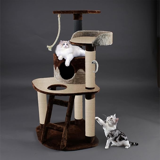 Trimmable Cat Scratching Post Carpet 78.7"x15.8" Self-Adhesive Cat Scratching Mat Cat Carpet Replacement for Cat Tree Wall Shelves Couch Furniture Protector (Khaki)