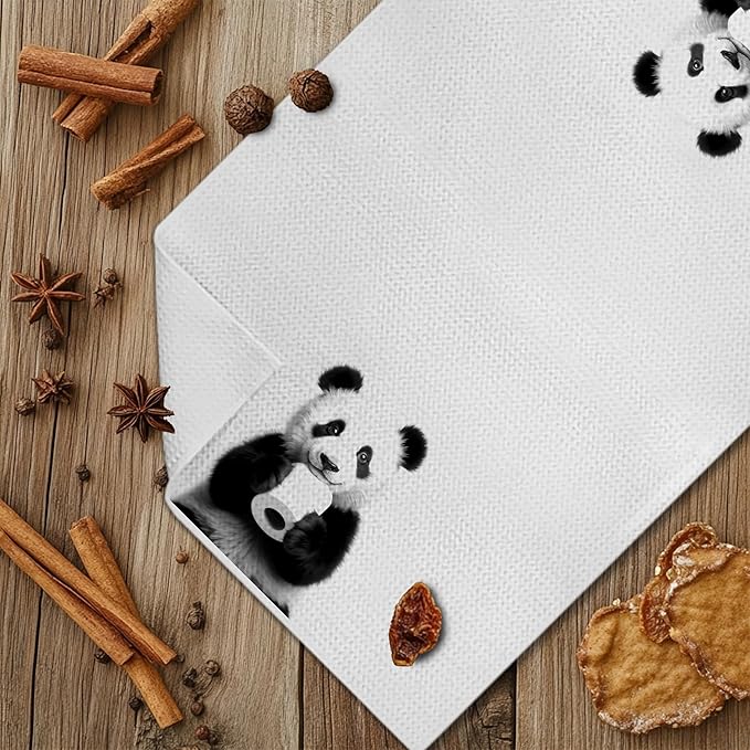 Funny Panda Hand Towels for Bathroom Decor, Kids Hand Towels, Kids Bathroom Decor, Gifts for Panda Lovers Women Girls, Funny Kitchen Towels, 16x24 Inches