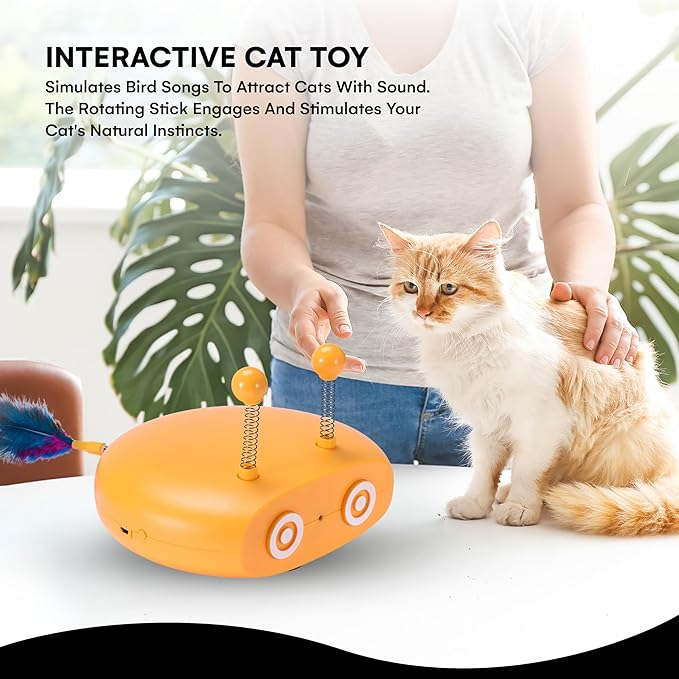 Black Rhino Interactive Cat Toy - Cat Laser Toy Automatic Motion Activated - Adjustable Speed Laser Cat Toy with Circulation Light - Rechargeable Electronic Smart Pet Toys for Indoor Exercise