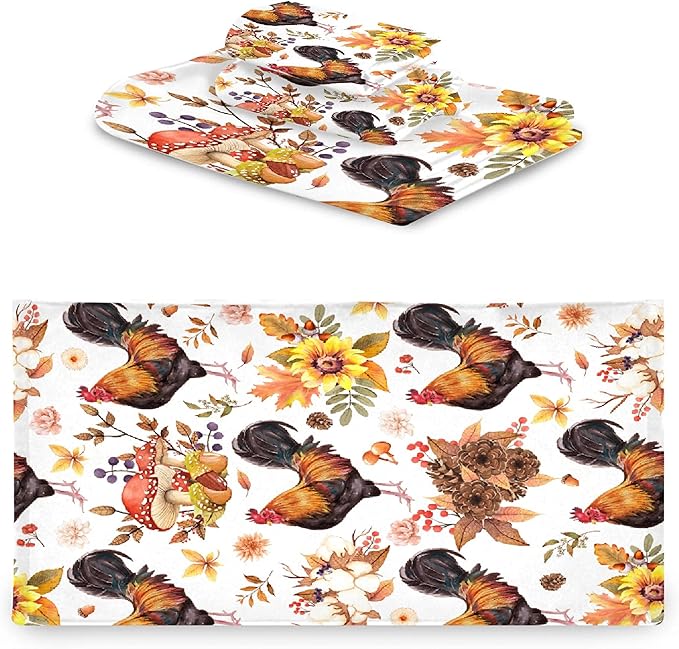 Gaming 3 Piece Towel Bathroom Sets, 1 Bath Towel, 1 Washcloth, 1 Hand Towel, Cotton Fast Dry Soft Absorbent Towel Set for Home Kitchen Family (Fall Chicken)