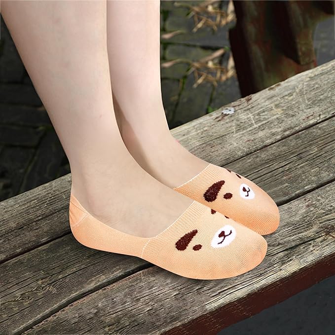 Benefeet Sox Womens Girls Cute No Show Liner Socks Non Slip Funny Patterned Low Cut Socks Novelty Cotton Loafer Footies Sock