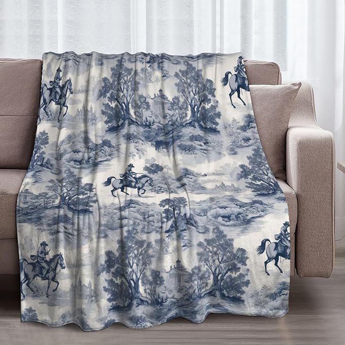 Western Cowboy Soft Throw Blanket Flannel Fleece Blankets Warm Cozy Lightweight Fuzzy Blanket for Bed Sofa Couch Home Decor 80"X60"