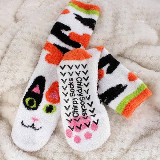 BambooMN Super Soft Warm Cute Women's Animal Non-Slip Fuzzy Fluffy Crew Winter Home Socks
