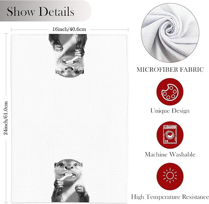 Funny Otter Hand Towels for Bathroom, Otter Bathroom Hand Towels, Otter Bathroom Decor, Otter Gifts for Otter Lovers Women, 16x24 Inch