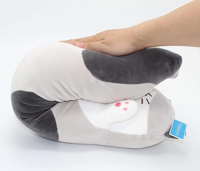 Very Soft Cat Long Hugging Pillow Plush Kitten Kitty Stuffed Animals Gray 26"