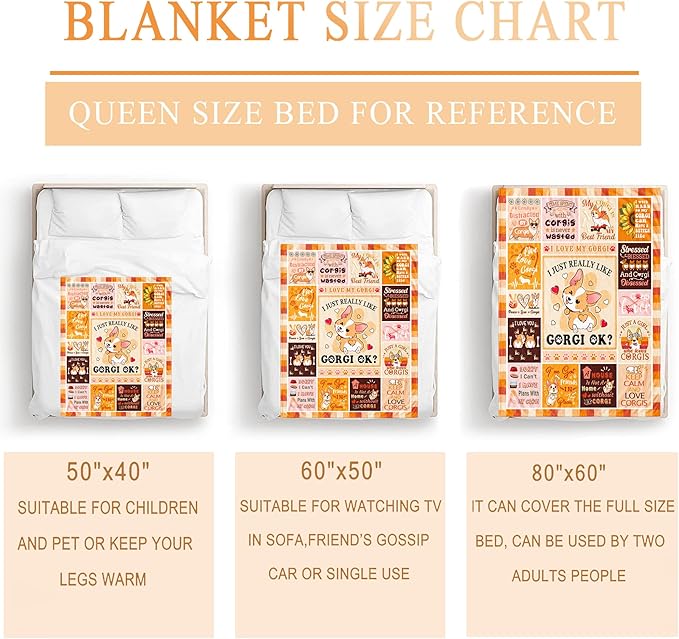 Corgi Blanket Gifts for Girls Women, Corgis Gift for Corgi Lovers Room Decor, Corgis Throw Blanket 50" x 40"