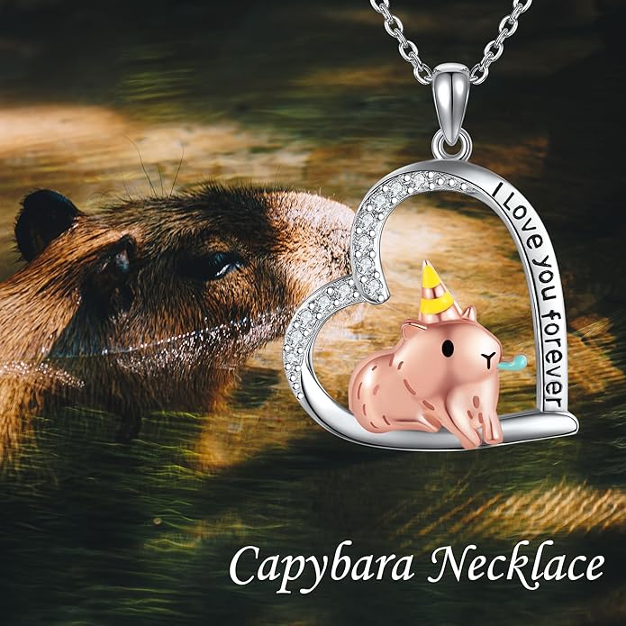 Capybara/Squirrel/Chihuahua Necklace Sterling Silver Chihuahua Squirrel Jewelry Capybara Gifts for Women