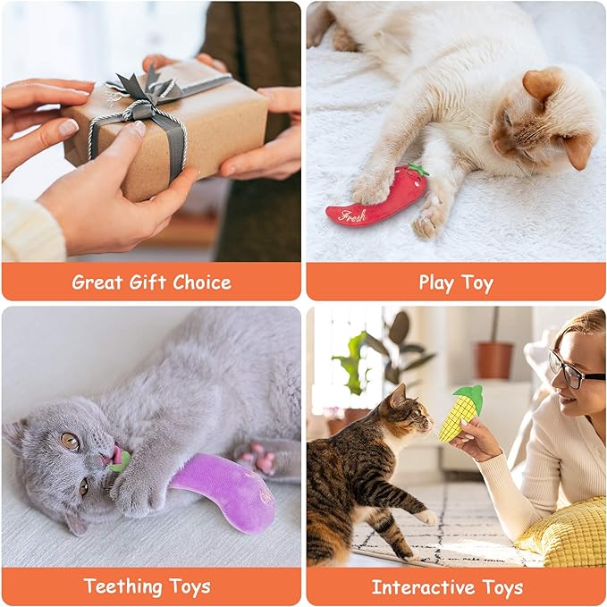Catnip Toys, Cat Toys, Catnip Toys for Cats, Cat Toys with Catnip, Cat Toys for Indoor Cats, Interactive Cat Toy, Cat Chew Toy, Cat Pillow Toys, Cat Toys for Kittens Kitty