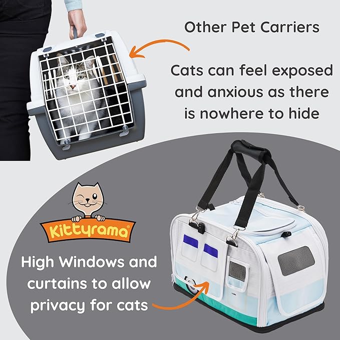 2-in-1 Premium Cat Carrier & Hideaway. Calming Carrier for Anxious Cats. Recommended by Veterinarians. Airline Approved, Soft-Sided, Expandable & Collapsible,17" x 11" x 11", Easy to Clean