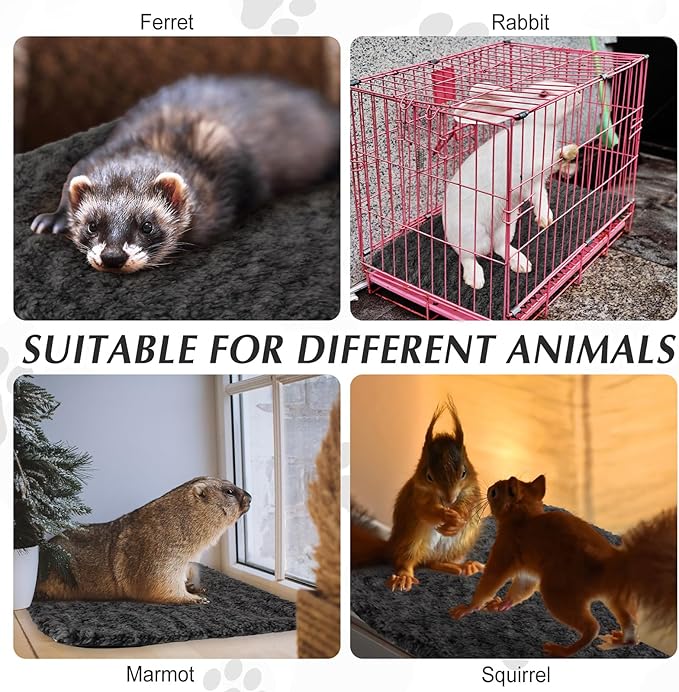 4 Pack Self Warming Cat Pads Self Heating Cat Mat Thermal Pads for Small Dogs Washable Pet Kennel Pad Crate Bed Mat with Removable Covers for Indoor Outdoor Pet(Black,16 x 20 Inch)