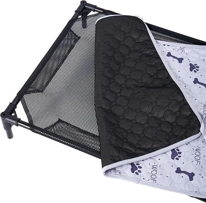 Forher Assemblable Metal Frame Puppy Elevated Dog Bed, Portable Dog Bed, Easy to Clean, Breathable mesh, Puppy cat Bed, Indoor and Outdoor use, Travel, Camping,pet Bed Off The Ground,XL-Black…