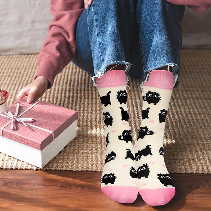 AGRIMONY Funny Cat Dog Socks for Women Teen Girls-Animal Novelty Cute Socks-Mothers Day Cat Dog Mom Gifts Stocking Stuffers