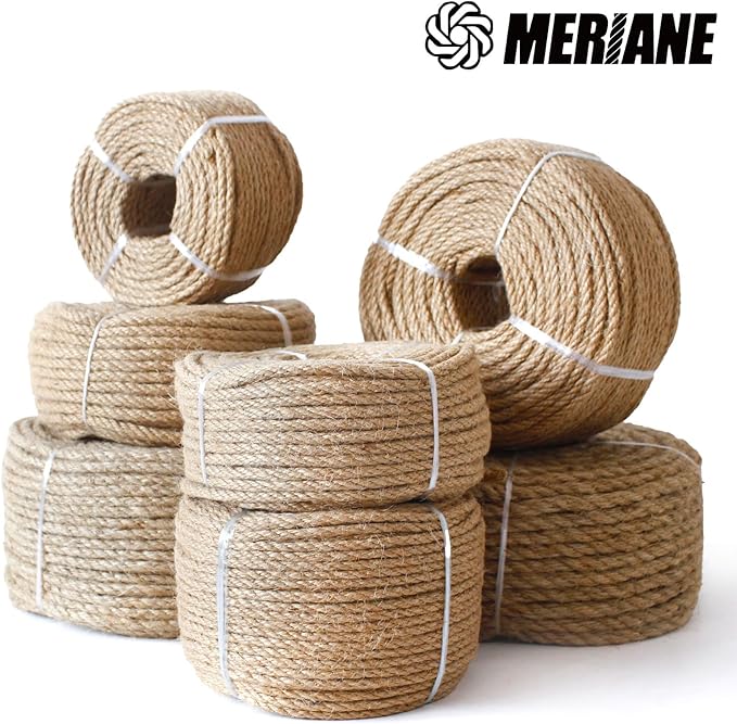 4mm Nature Jute Twine, 328 Feet Jute Rope for Cat Scratching Post DIY Arts Crafts Gardening Bundling Home Decor