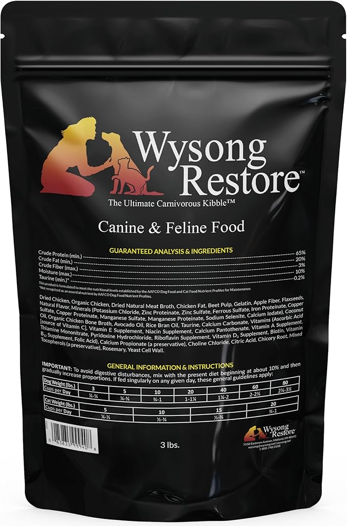 Wysong Restore Canine and Feline Food 3-lb Bag