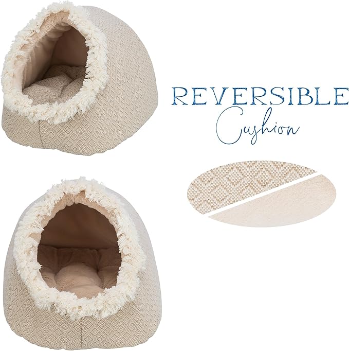 TRIXIE Boho Cave, Cat Bed, Cat Condo, Cat Cave, Cat Retreat with Reversible Cushion