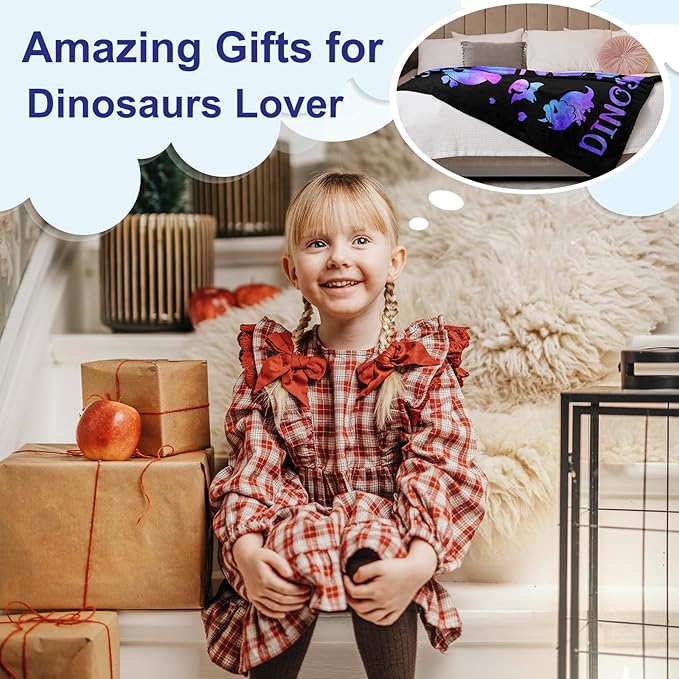 Dinosaur Blanket, Dinosaur Gifts for Girls Kids, Just a Girl Who Loves Dinosaurs Blankets, Dino Stuff for Women, Best Gift Ideas for Dinosaurs-Lover Blanket 40"X50"