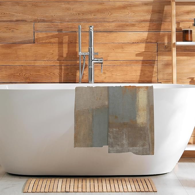 Orange and Brown Neutral Abstract Art Painting Hand Towel Set of 2,Abstract Grunge Bathroom Hand Towel,Soft Absorbent Decorative for Bathroom Kitchen Hotel Home Decor