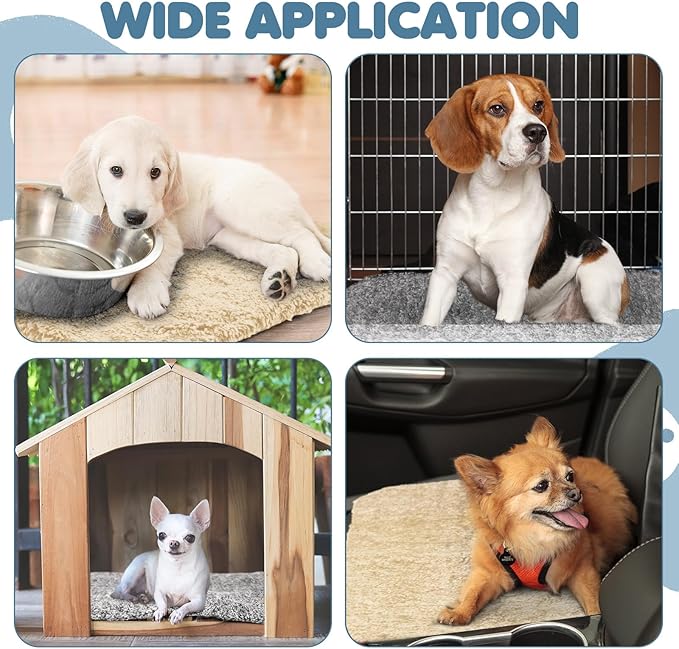 6 Pack Self Warming Cat Pads 19 x 28 Inch Self Heating Dog Cat Mats Extra Warm Thermal Pet Bed Washable Pet Crate Bed Mat Blanket Removable Cover Non Slip for Indoor Outdoor Pets (Grey Beige)