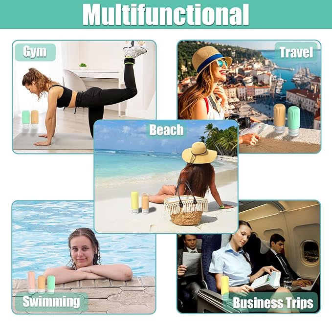 16 Pack Travel Bottles Set, TSA Approved Travel Bottles for Toiletries, BPA Free Leakproof Silicone Travel Size Containers Set for Shampoo Conditioner Lotion Body Wash & Body Wash Accessories