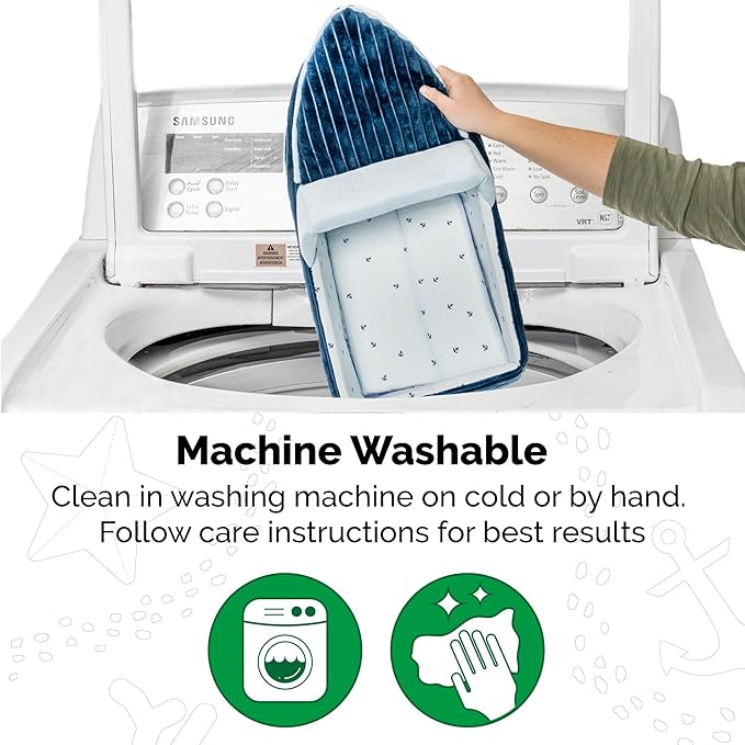 Furhaven Soft & Cozy Cat Bed w/ Catnip Toy for Indoor Cats, Washable w/ Removable Pillow Cushion Insert - Corduroy Boat Bed - Blue, Small