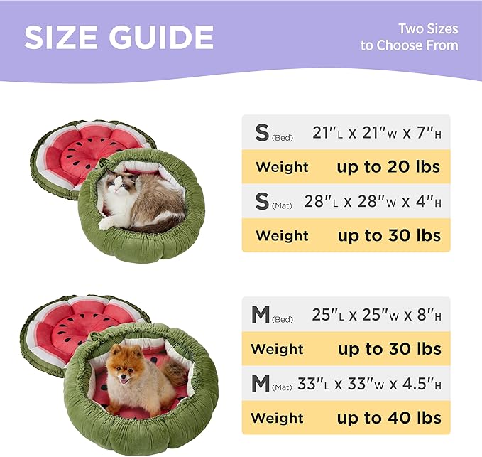 Lesure Cat Beds for Indoor Cats - Washable Cute Cat Beds with Versatile Dual-Use Design, Reversible Donut Pet Bed for Puppy and Kitten, 21x21x7 Inches