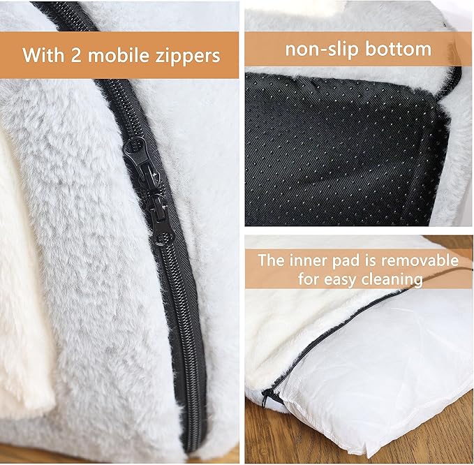 Cat Bed for Indoor Cats,Foldable cat cave,Anti-Slip & Water-Resistant Bottom,cat Houses for Indoor Cats or Small Dogs, Kitten Tent, Rabbit Bed,Large cat beds & Furniture