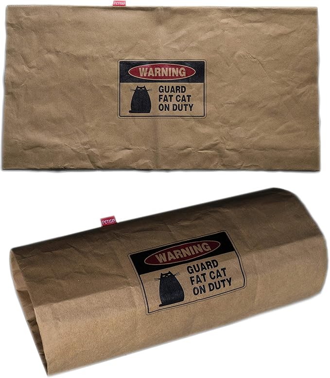 Crinkle Paper Cat Tunnel for Indoor Cats,Unbreakable Cat Cave Tunnel Toy,Cat Hideaway Tube Tunnel Toys,Rabbit Hideaway Bunny Hideout,Brown,1 Count(Pack of 1)