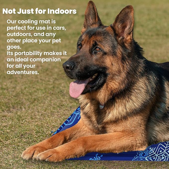 Portable Cooling Ma for Dogs and Cats by CuddlePawPaw - Foldable, Water-Filled Gel Technology, Easy to Clean, Durable and Leak-Proof, Perfect for Indoor and Outdoor Use (24x36)