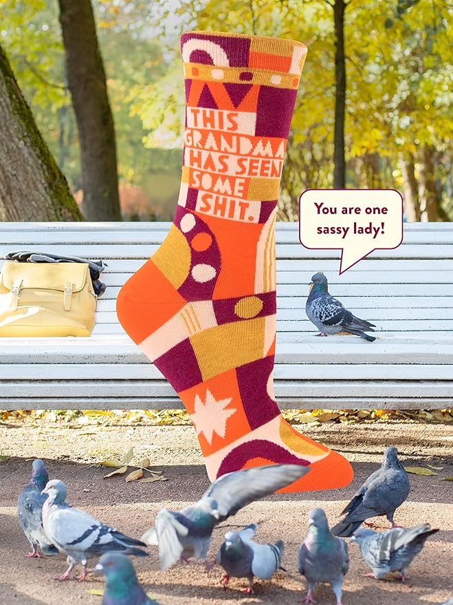 Blue Q Women's Funny Novelty Crazy Crew Socks with Sayings