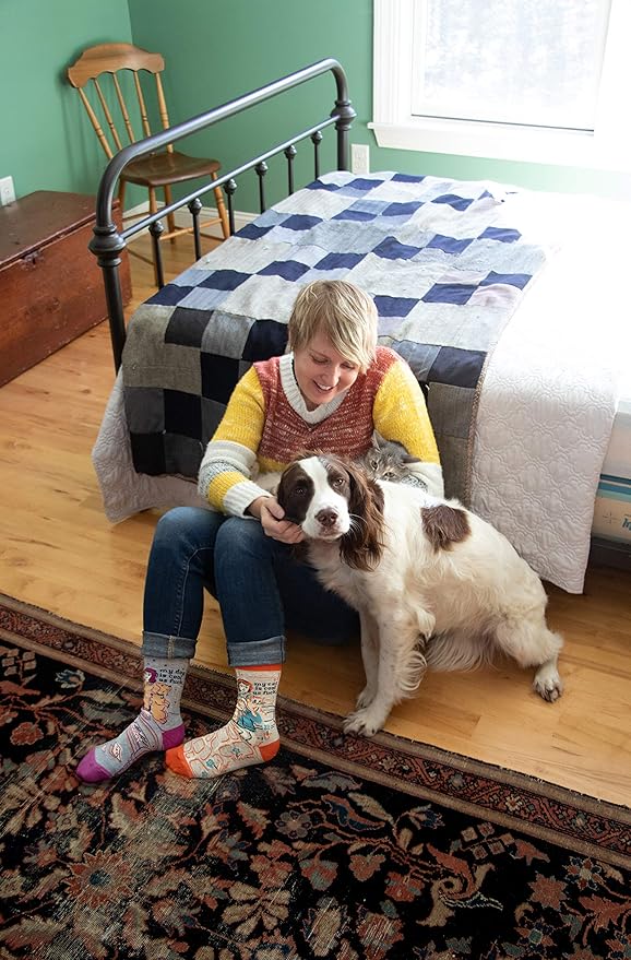 Blue Q Women's Funny Novelty Crazy Crew Socks with Sayings